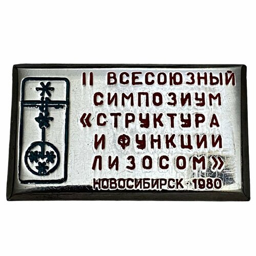 Знак II Всесоюзный симпозиум Структура и функции лизосом СССР Новосибирск 1980 г. знак всесоюзный симпозиум оргкомитет ссср челябинск 1974 г