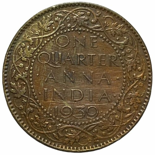 клуб нумизмат монета 1 4 анны индии 1940 года бронза георг vi Британская Индия 1/4 анны 1939 г. (Бомбей)
