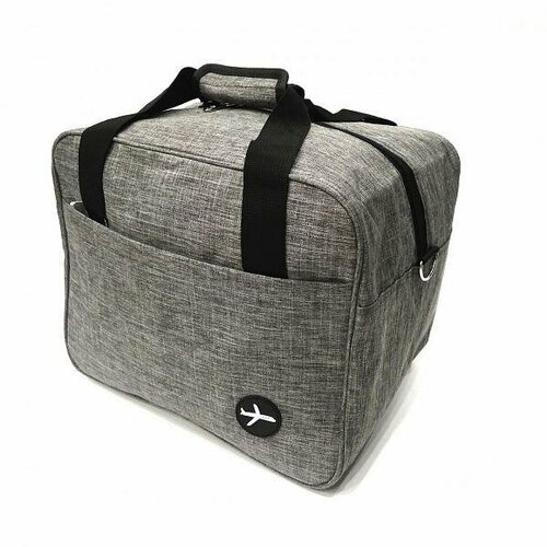 фото Сумка дорожная , 27х30х36 см, ручная кладь, серый без бренда