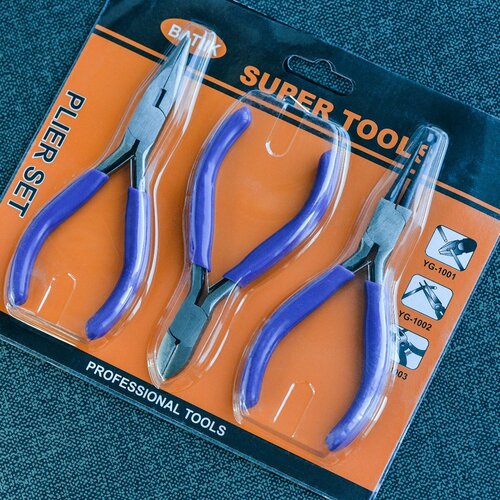 Набор инструментов для бижутерии тонкогубцы-утконосы круглогубцы кусачки-бокорезы сталь 1567₽