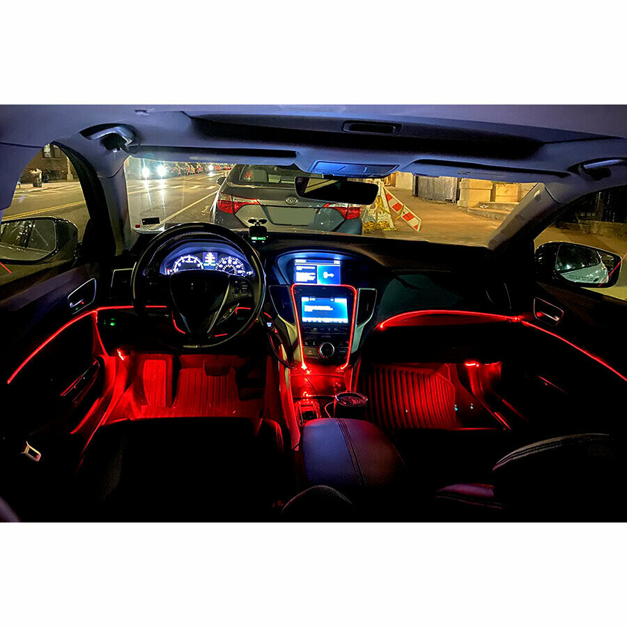 Амбиентная подсветка салона авто LED RGB BT управление телефоном 4 модуля — фото 8
