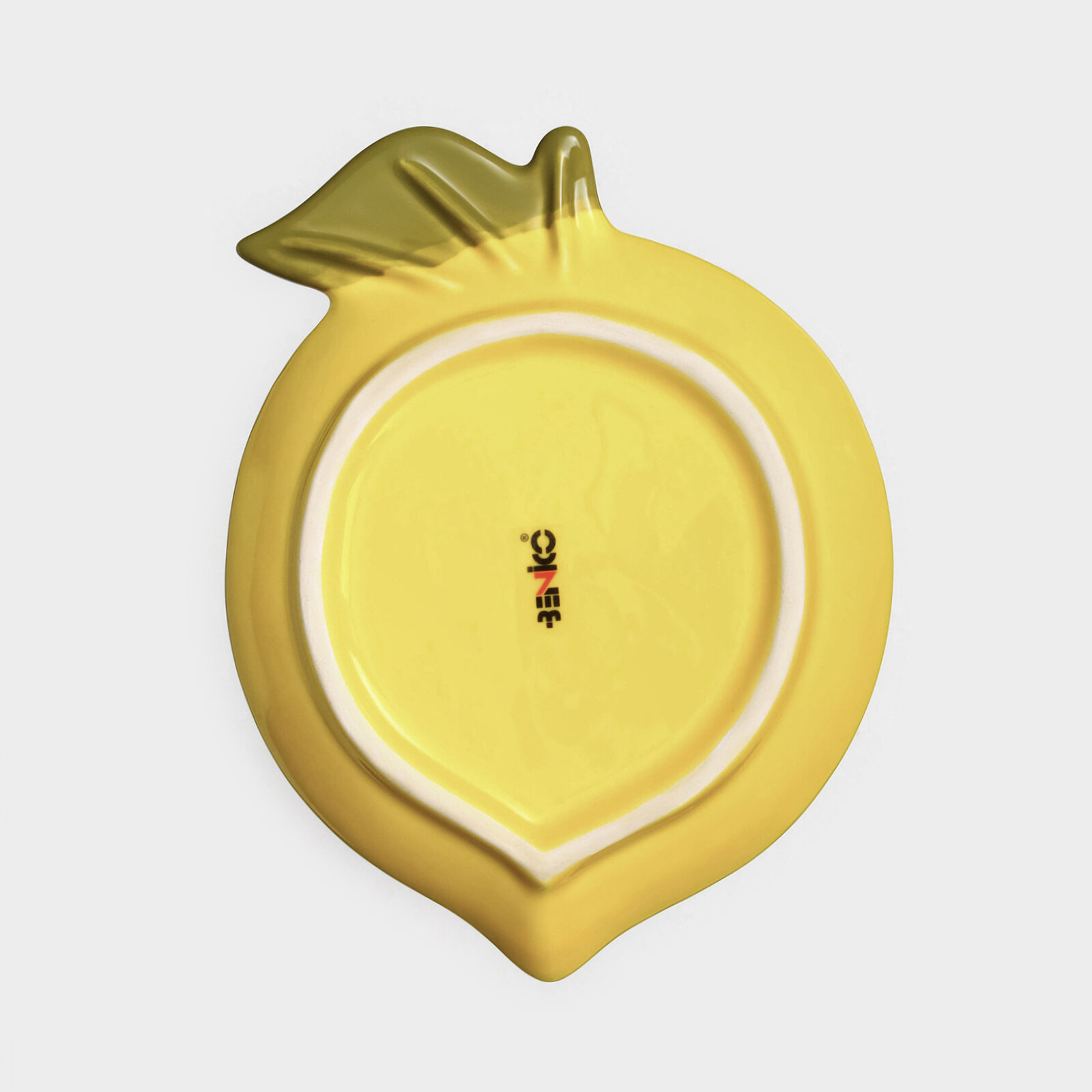 Тарелка керамическая "Лимон", желтая, 20 см