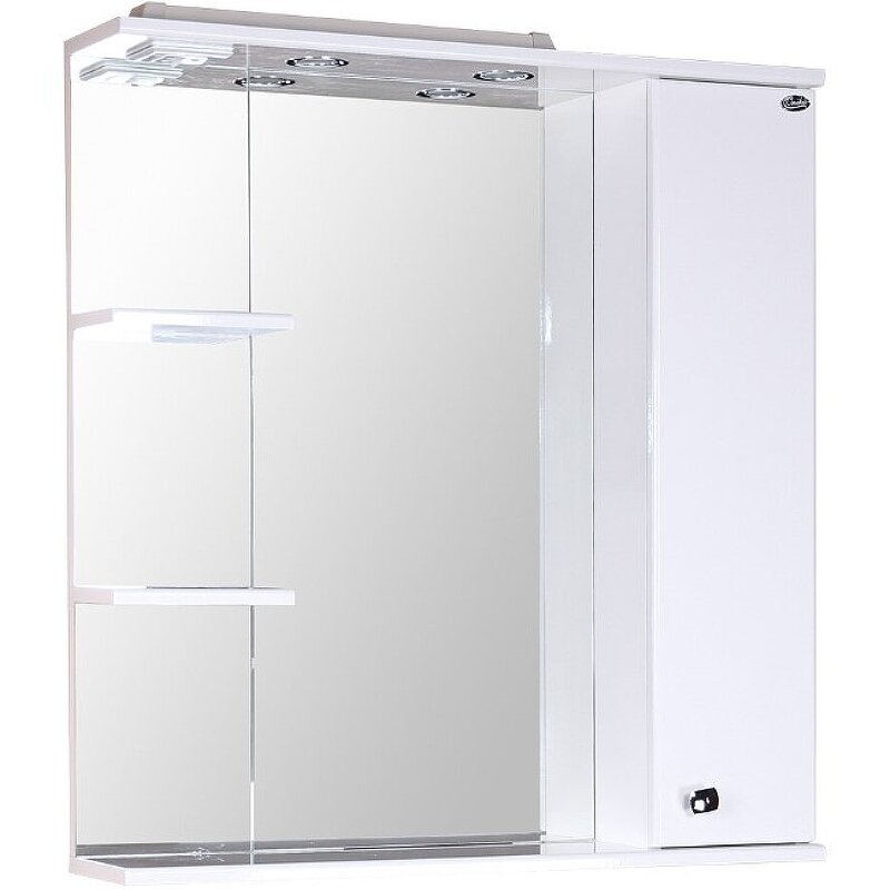 фото Зеркало со шкафом Onika Эльбрус 80.02 R 208022 с подсветкой Белое