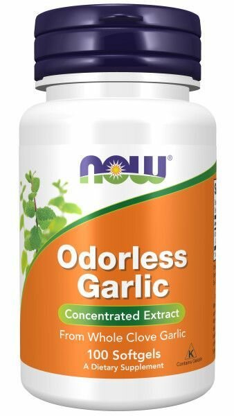 NOW Odorless Garlic, Чеснок без запаха (100 капсул)