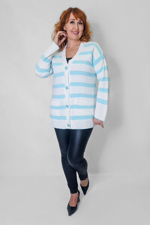 Пиджак Текстильная Мануфактура, размер 42/44, голубой, белый