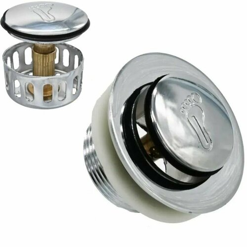 Донный клапан для душа и ванны с автоматической системой слива и круглой крышкой