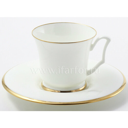 Чашка с блюдцем чайная Золотая лента Юлия