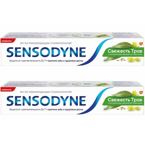 Sensodyne Зубная паста Свежесть трав, 75мл - 2 штуки зубные пасты sensodyne зубная паста защита эмали