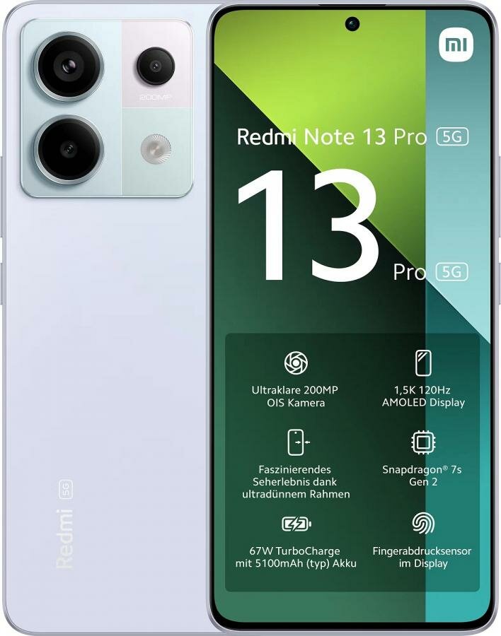 Смартфон Xiaomi Redmi Note 13 Pro 5G 12/512 ГБ Global, Dual nano SIM, aurora purple