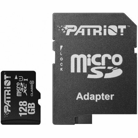 Карта памяти Patriot microSDXC LX Series (Class 10) 128GB + адаптер [PSF128GMCSDXC10]