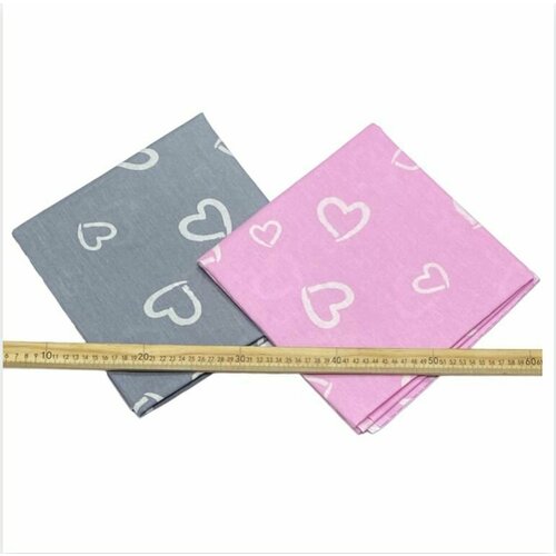 Отрезы ткани для шитья, рукоделия, пэчворка, игрушек, ремонта одежды Сердечки 2 шт 1 м х 1,5 м