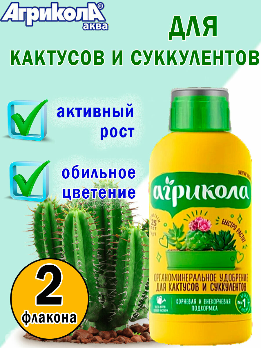 Агрикола аква для кактусов и суккулентов 250 мл, 2 штуки