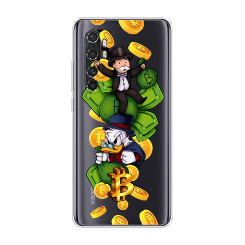Силиконовый чехол на Xiaomi Mi Note 10 Lite / Сяоми Ми Нот 10 Лайт Scrooge McDuck and Monopoly, прозрачный