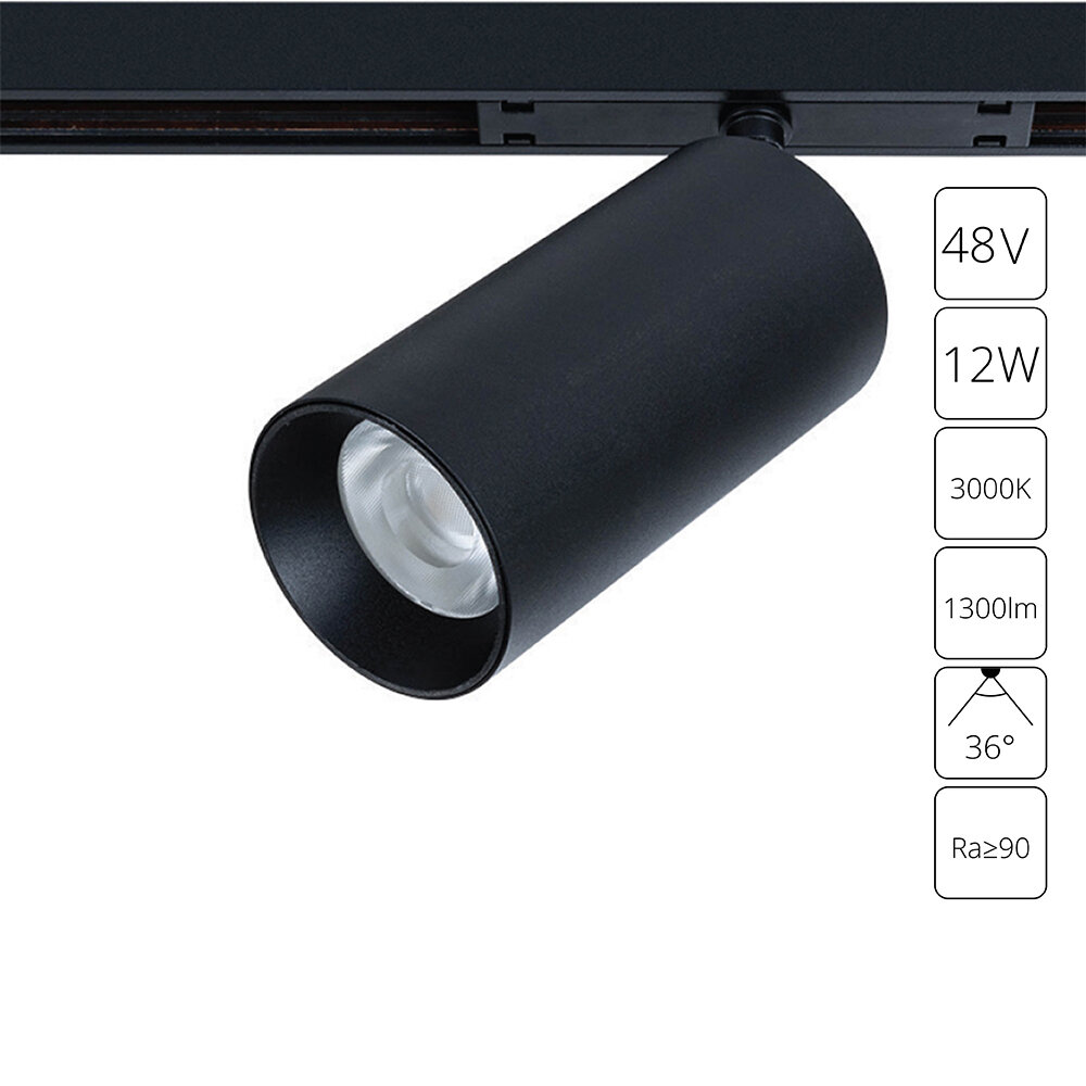 Магнитный трековый светильник Arte Lamp OPTIMA A7281PL-1BK / LED / 12Вт / 3000К / чёрный
