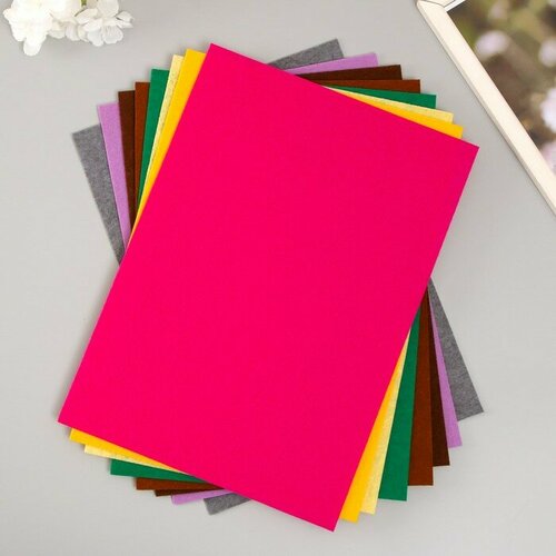 Набор жесткого фетра Астра 8 шт ассорти 1 мм 20х30 см 396₽