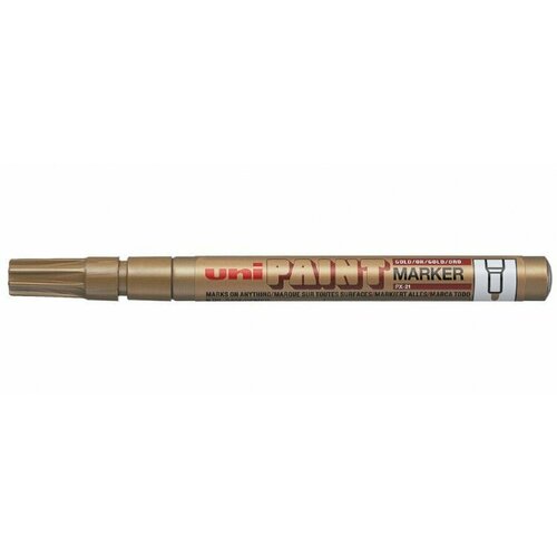 Промышленный масляный маркер-краска Uni PAINT PX-21 по всем поверхностям, 0.8-1.2 мм Золотой,
