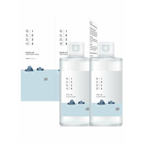Увлажняющий набор с морской водой: тонер + лосьон Round Lab Dokdo Toner + Lotion Duo 200 мл х 2 шт