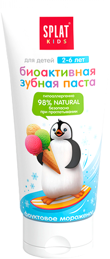 Зубная паста SPLAT "Kids", для детей, фруктовый вкус, от 2 до 6 лет