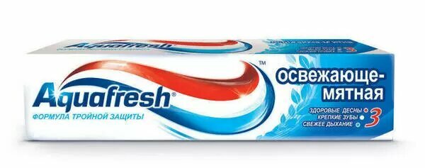 Зубная паста Aquafresh "Total Care 3", освежающе-мятная, синяя, 50 мл