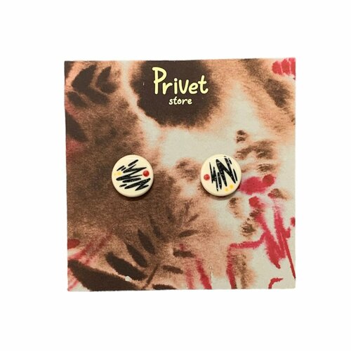 Серьги Privet store, белый