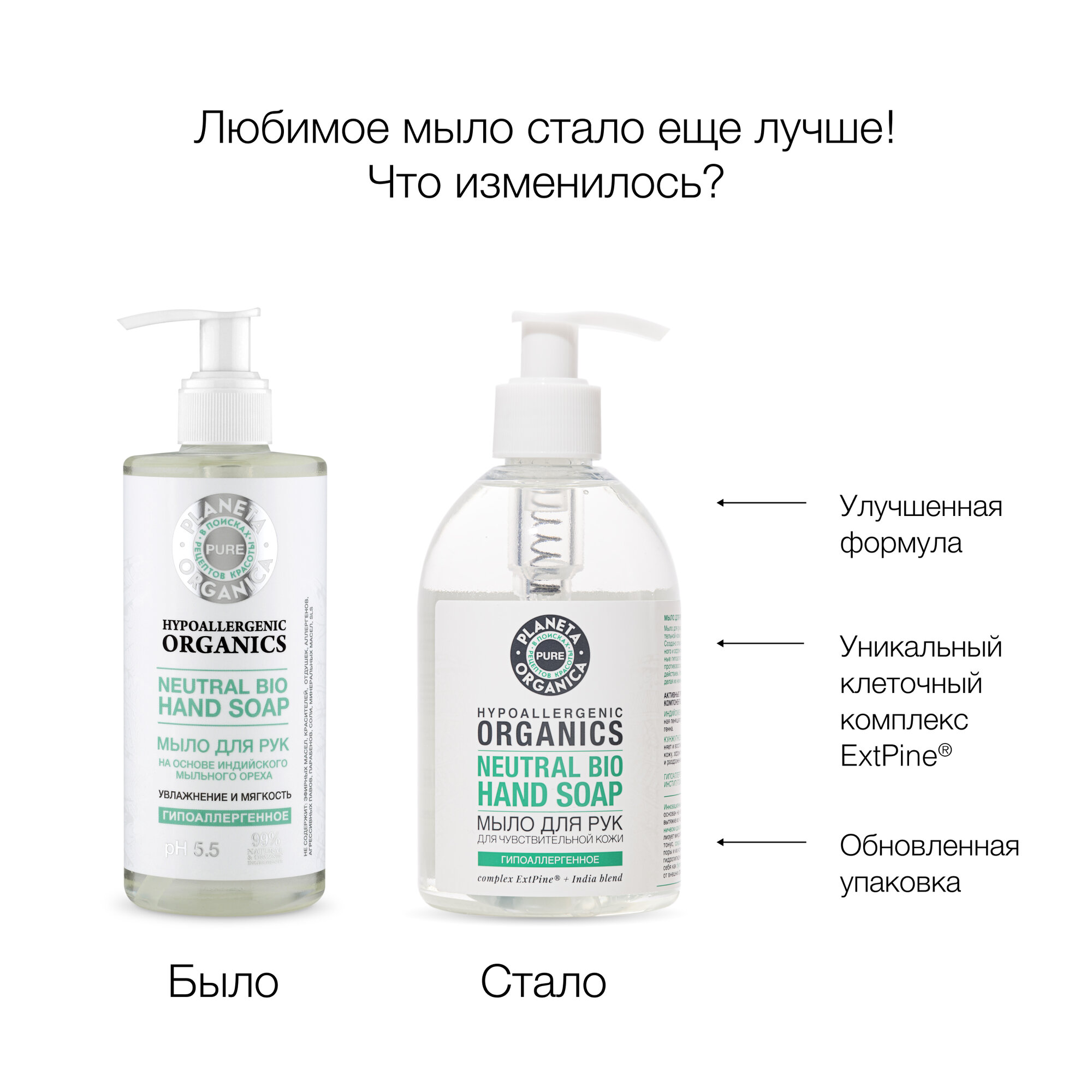 Жидкое мыло для рук Planeta Organica Pure гипоаллергенное 300 мл