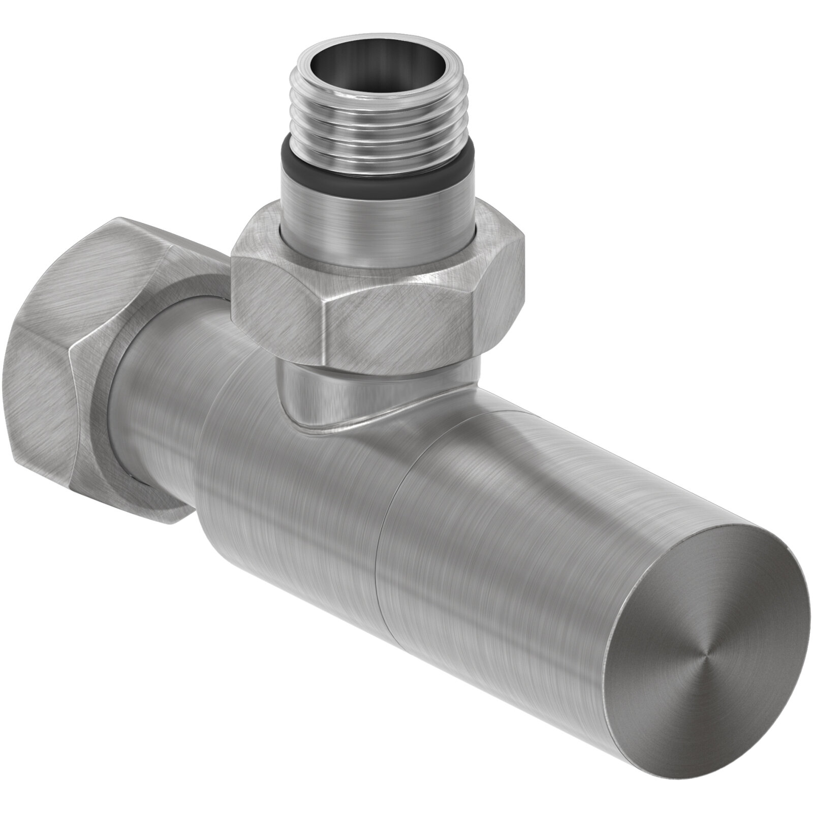 Вентиль угловой (цилиндр) G 1/2" НР х G 3/4" НГ (Сатин)