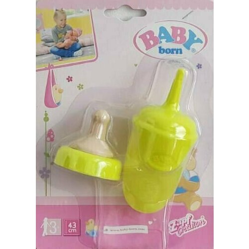 Бутылочка Zapf Creation Baby Born желтая джинсы панама и кофта для куклы baby born ростом 43 см 896