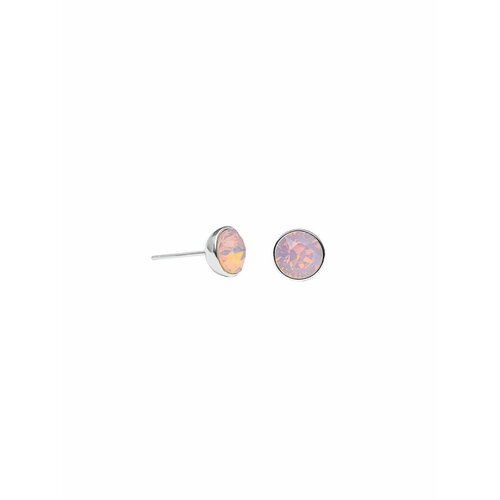 фото Серьги пусеты fiore luna, кристаллы swarovski, розовый, серый
