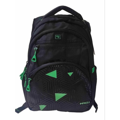 Рюкзак школьный IMPREZA Зеленые треугольники 41*34*12 см 3 отделения