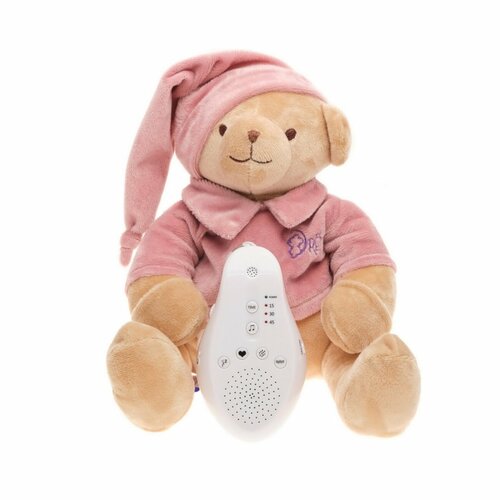 мягкая игрушка drema babydou собачка бежевая с белым и розовым шумом Игрушка DrЁma Мишка с белым и розовым шумом пудровый 103-Р