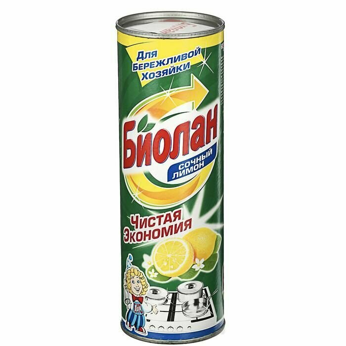 Биолан Чистящее средство Сочный Лимон, 400г, 9шт