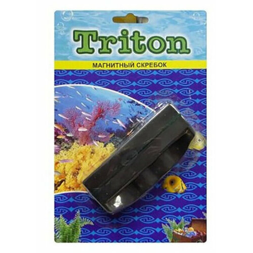 магнит triton для чистки аквариума малый одноцветный 6 4 5 2 5 см 110100 Triton, магнитный скребок для чистки аквариума средний одноцветный, 8x4x3 см