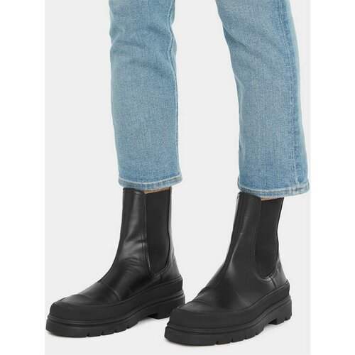 Ботинки CALVIN KLEIN, размер EU 45, черный кожаные ботинки челси geo stiletto chelsea boot 90 pat calvin klein черный