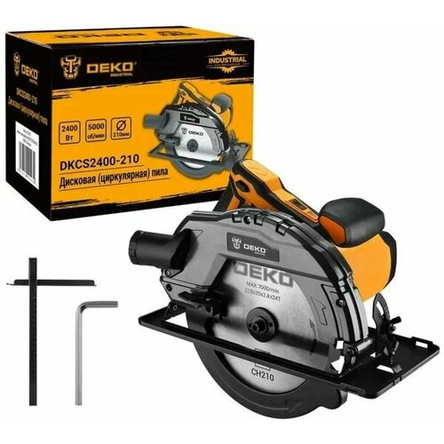 Пила циркулярная DEKO DKCS2400-210 2400Вт диск210х20 5000обмин пропил 9045 7550мм кабель 2м 584кг 11300₽