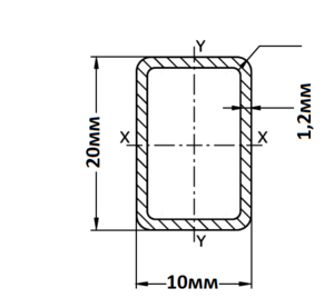 Труба профильная 20х10х1,2 мм
