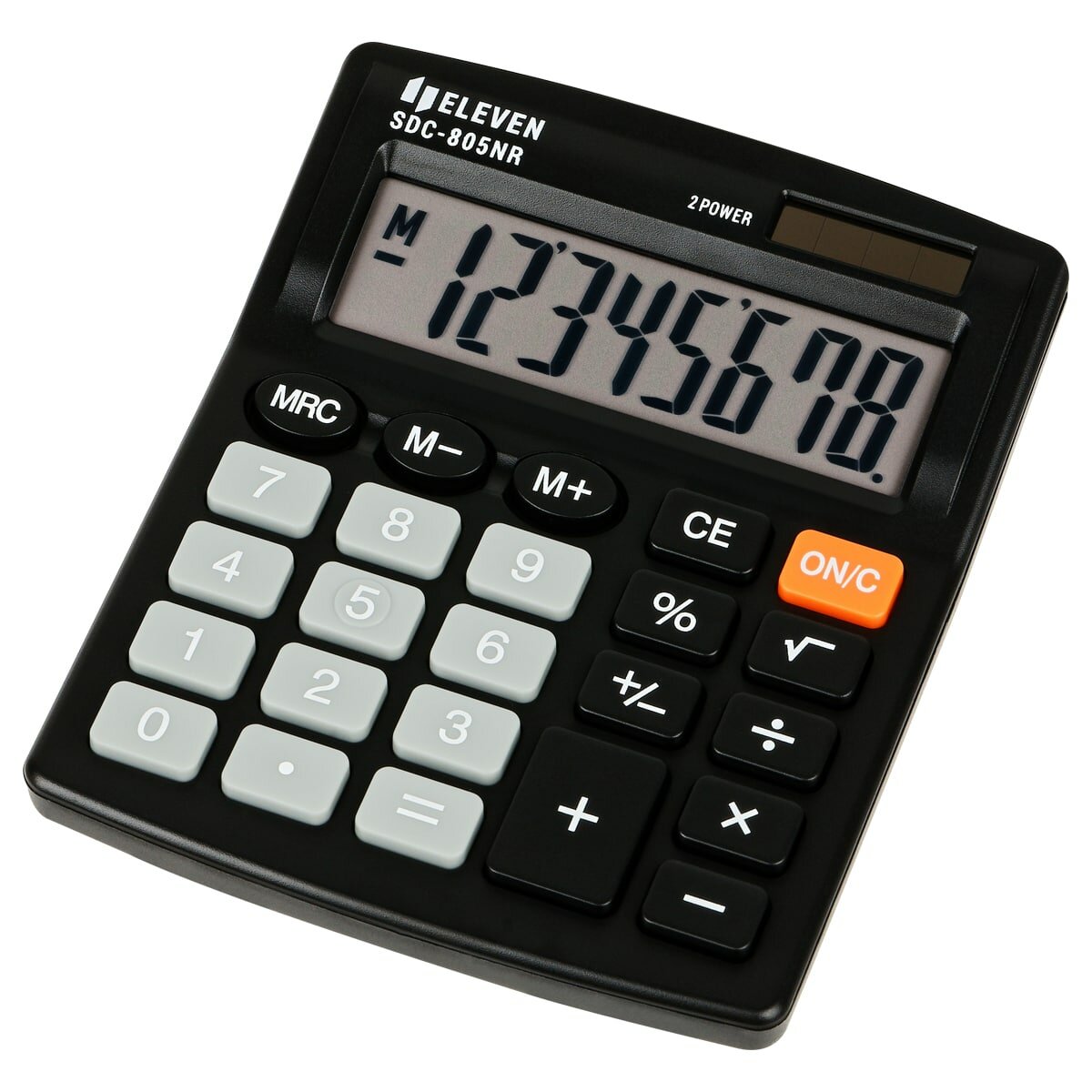 Калькулятор настольный Eleven SDC-805NR, 8 разр, двойное питание, 127*105*21мм, черный
