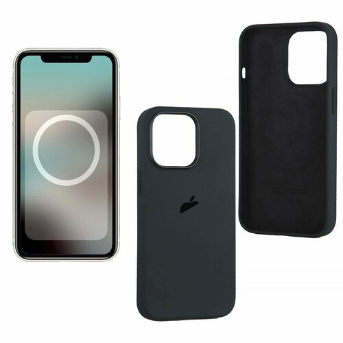Чехол на iPhone 13 Pro Max Silicon Case Midnight (MagSafe + анимация NFC) perfect c silicone case iphone 13 pro midnight