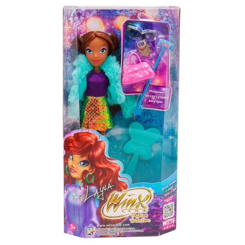 Шарнирная кукла Winx Club Fashion Лейла с крыльями и аксессуарами 24 см, IW01372205 куклы и одежда для кукол феи винкс winx club мини фигурка тайникс bloom