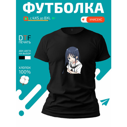 фото Футболка goldencate цундере аниме anime tsundere, размер 7xl, чёрный