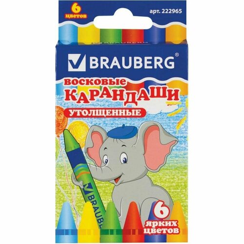 Утолщенные восковые карандаши BRAUBERG 222965