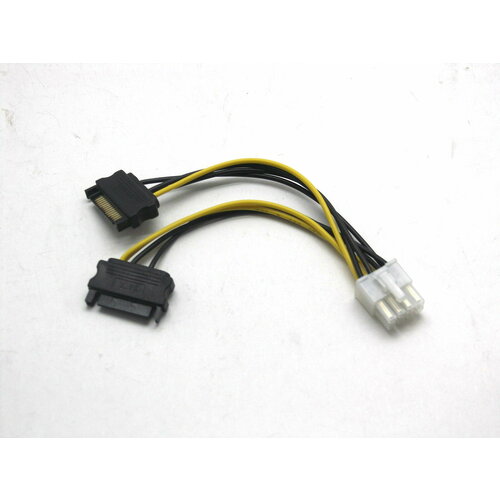 разветвитель cablexpert pci e 8 pin 2x pcie 6 2 pin cc psu 85 0 3 м 1 шт желтый черный Переходник питания для видеокарт 2xSATA / 8pin (CC-PSU-83)