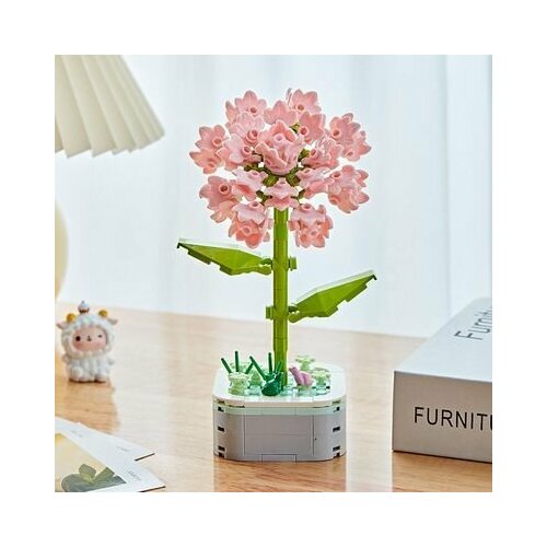 Конструктор пластиковый коллекционный FLOWER ZUANMA Цветок 6 в горшке