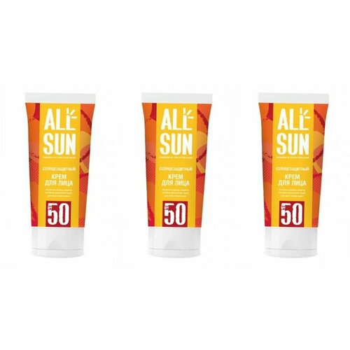 ALLSUN Крем солнцезащитный для лица 50 spf, 50 мл, 3 шт