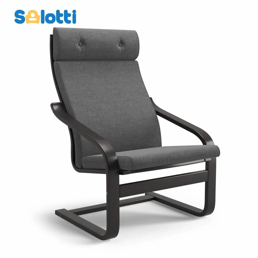 фото Кресло для отдыха Salotti бамбл рогожка Шифт темно-серый