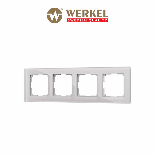 рамка из стекла на 5 постов werkel favorit w0051105 белый матовый Рамка из стекла на 4 поста Werkel Favorit W0041117 дымчатый