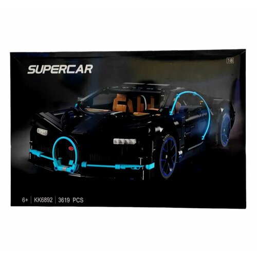 Конструктор Bugatti Chiron Black 3619 дет. 6892 конструктор technic racing club bugatti chiron 291 деталь