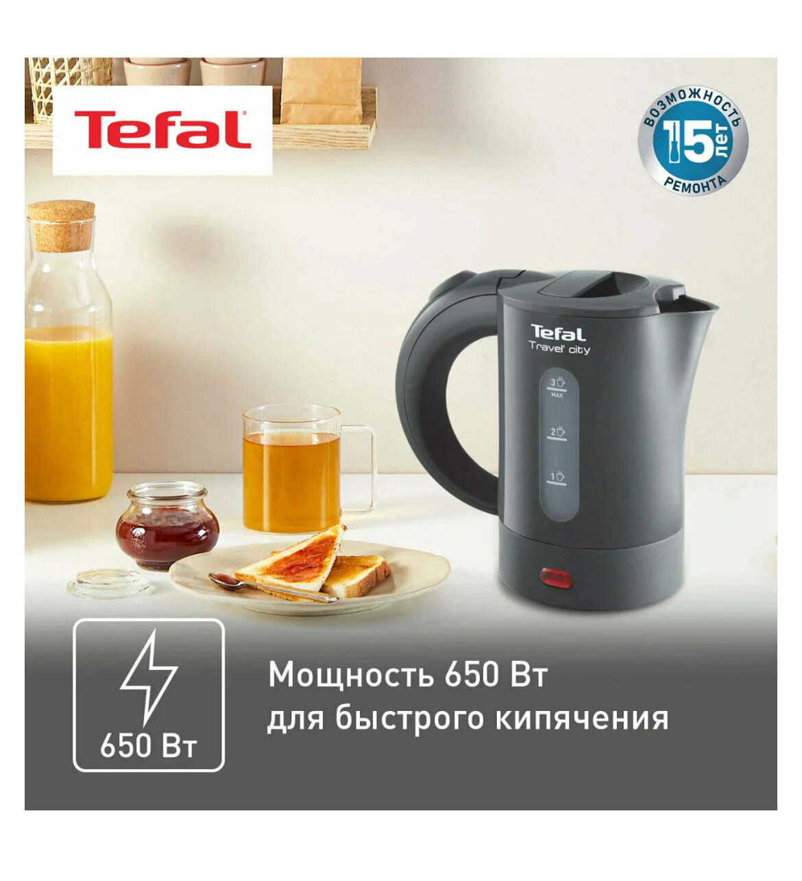 Чайник Tefal KO120B30, серый