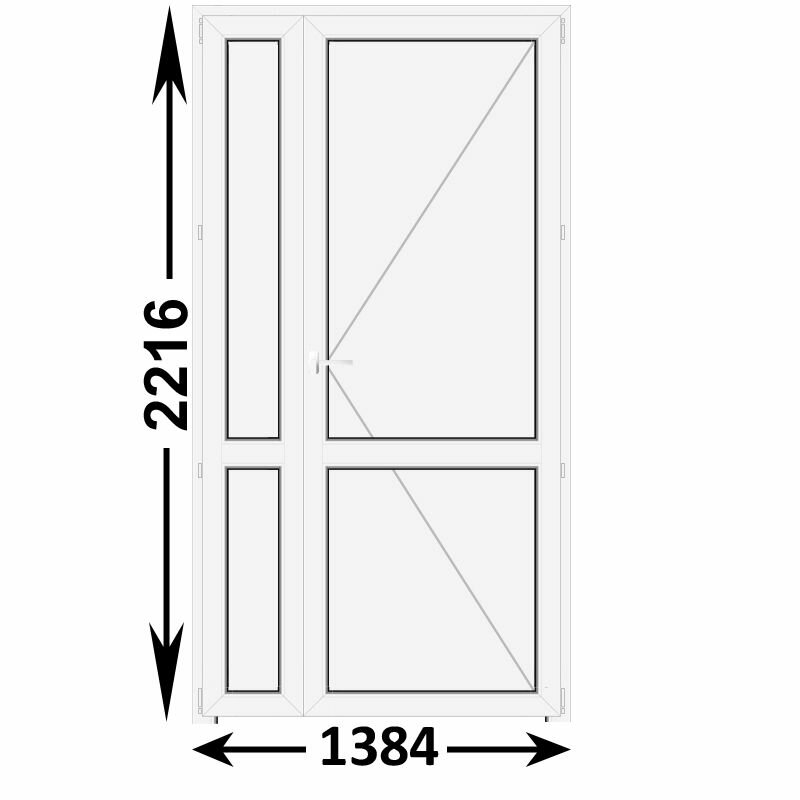 фото Готовая пластиковая межкомнатная дверь Veka WHS 1384x2216 Правая (ширина Х высота) (1384Х2216)