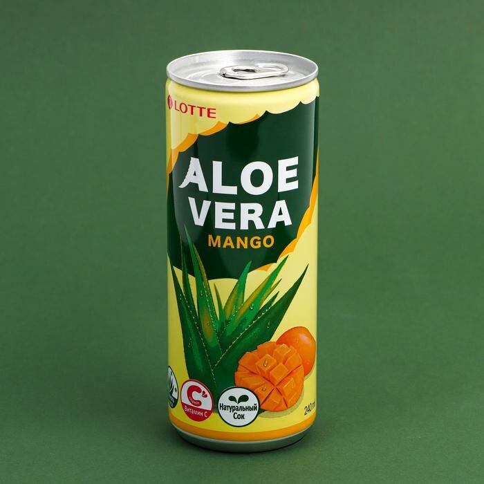 Напиток Lotte Aloe Vera Манго сокосодержащий с мякотью алоэ 240мл - фото №3