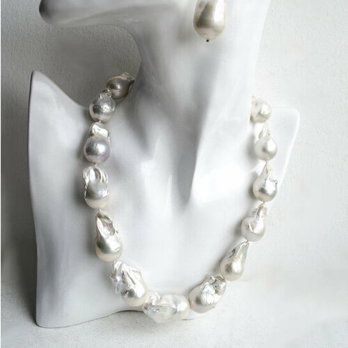 Колье Mia Diva, жемчуг пресноводный, жемчуг барочный, длина 46 см, белый